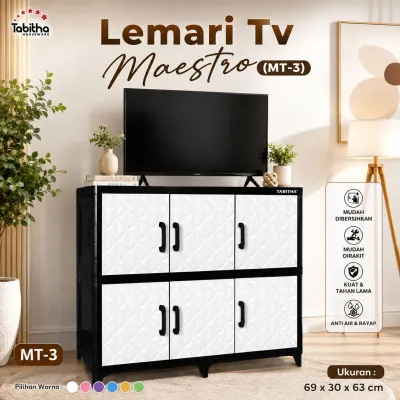 TABITHA Lemari Tv Maestro MT3 Lemari Penyimpanan Serbaguna Lemari Pakaian Plastik Rak Tv