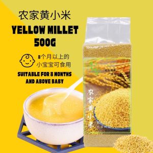 🇲🇾 现货 - Millet Rice Yellow Millet Premium Grade Hulled Millet (non-sticky) - 500g 农家黄小米 黄小米 小黄米 非粘性小米 - 500g