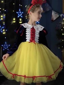 332Ready to ship Girls Snow White Princess Dress with headband Holiday Costumes Role Play Cosplay Party Dress-up Birthday party Disneys Princess Dress