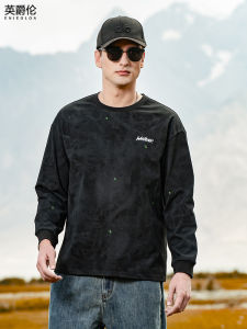 Áo Thun Nam Tay Dài Dáng Rộng Cổ Tròn in Chữ Phong Cách Retro Mùa Thu Đông Mới Về Chất Liệu Cotton Thoải Mái Thoáng Khí