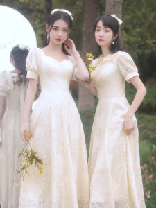 Elegant Long Dress Maidsmaid Uniform Womens New 2025 Sister Group Best Friend Small Size Formal Dress Elegant Manner