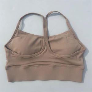 Pure Color Yoga Fitness Sports Bra Womens Soft Elastic Sports Underwear Strapless Backless Vest Top Nylon Material Breathable