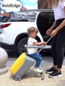 BoldEdge Kids Ride Suitcase Expandable Luggage Spinner Wheels Children Travel  waterproof maleta