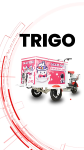 Gerobak Listrik Keliling Sunrace Trigo dengan Power Motor 550W Battery Kering 48V 15Ah