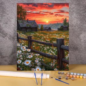Bandai | Painting By Numbers Flower Mountains HandPainted On Canvas Digital Painting For Bedroom Coloring By Numbers Hand Paint Crafts