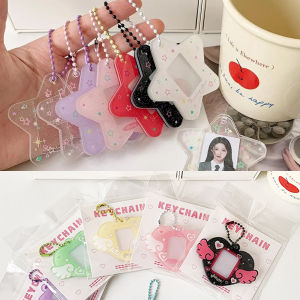 Móc Khóa Đựng Photocard Acrylic Hình Sao Lấp Lánh 1 Inch Di Động Bền Đựng Thẻ Căn Cước Dành Cho Học Sinh Lưu Trữ Ảnh Thần Tượng Kpop