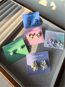 Colorful Card Paper Earring Necklace Bracelet Hair Clip Small Size Jewelry Display Cards Ring Band Original Design Mixed Material