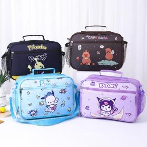 Large Capacity Thermal Lunch Box Bag Student Cartoon Cute Slope Shoulder Handheld Lunch Bag for Office Workers Outdoor Picnic