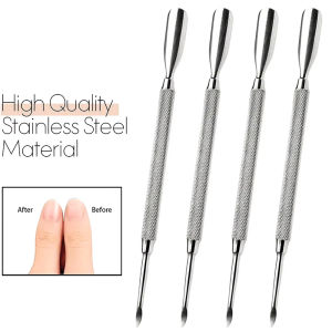 LINMANDA 1/4Pcs Stainless Steel Cuticle Remover Double Ended Cuticle Pusher Suitable for Manicures Pedicures and Nail Care