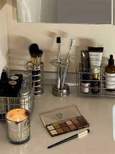 Bathroom Stainless Steel Storage Rack Toothbrush Holder Washstand Countertop Organizer Toilet Bathroom Accessories Shelf