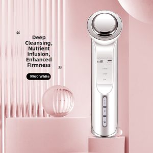 Gold Rice Beauty Instrument Home Use Facial Lifting Tightening Wrinkle Massage Essence Introduction Clean Pore Cleansing 718