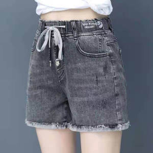 Loose Wide Leg Jeans Shorts Womens plus Size Elastic Waist Summer New Style Casual Comfortable Breathable Light Weight