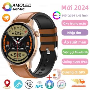 Đồng Hồ Thông Minh AMOLED Thật Sự Dành Cho Nữ Màn Hình HD 466*466 Hiển Thị Luôn Bật Gọi Thoại Theo Dõi Sức Khỏe Thời Trang Đồng Hồ Thông Minh Nữ