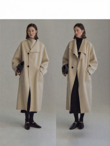epoque de rueen | Luxurious Warm Wool Cashmere Double-faced Coat