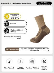 NatureHike | Merino Wool Insulated Thick Mid-Calf Outdoor Hiking and Climbing Socks