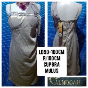 MINI DRESS GAUN PESTA ONE SHOULDER SILVER(ALMODAH) 327