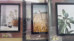 [VS] PHOTO FRAME DOUBLE TRANSPARENT FIBER GLASS WOODEN 2IN1 PHOTO FRAME WALL DECRO (DH-7029-2230)