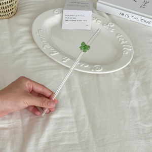 Beautiful Glass Butterfly Straw Eco-friendly Beverage Straw for Coffee Milk Cute Bent Head Straw Environmentally Friendly