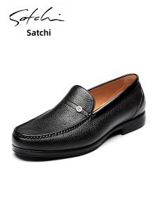 High-end Soft Deer Leather Mens Shoes Import Bottom Easy Slip-on Business Casual
