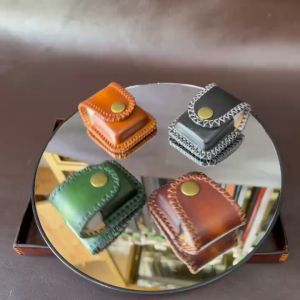 Bao Da Zippo Chất Liệu Da Bò Vegtan Cao Cấp HZ01 Có Đai Da Đeo Lên Thắt Lưng Hoàn Thiện Thủ Công 4 Màu BH 3 Năm