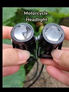 RideSync Motorcycle Headlight White+Yellow Mini Driving LED Lights Waterproof Free Switch Motorcycle light