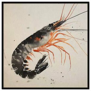 Tranh con tôm. Tranh treo tường dán tường sơn dầu tranh trí canvas. CGI-1456