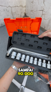 CUTA Kunci Sok Set 10 Pcs 8-24mm CR-V Socket Set 1/2 Inch Mata Kunci Shock Gagang Sok L