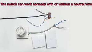 WiFi Smart Switches US EU Standard No Neutral Wire Required 1/2/3 Gang Light Smart Light Switch Works with Tuya Smart Life App