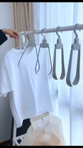 Super Baby ไม้แขวนเสื้ออเนกประสงค์ พับเก็บได้ แขวนเสื้อผ้าเรียบร้อย ไม่ทิ้งรอย ใช้ได้ทั้งในบ้านและเวลาเดินทาง N13