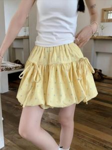 Váy Ngắn Xếp Ly Họa Tiết Hoa Bướm Ngọt Ngào Cạp Cao Cho Nữ Mùa Hè Váy Ngắn Chữ A Quần Bó Váy Chữ A Váy Ngắn Xếp Ly