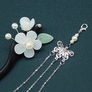 ปิ่นปักผมดอกไม้ ห้อยตุ้งติ้ง ปิ่นจีนโบราณ ร้านไทย พร้อมส่ง