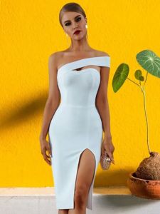off Shoulder Slit Strapless Dress Women off-the-Shoulder Split Tube Top Dress
