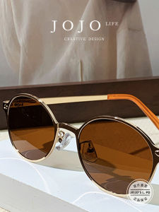 JOJOS L. PD. Hong Kong Style Metal Frame Sunglasses Womens Mini Oval Shape Fashionable Retro Sensation Sun Protection