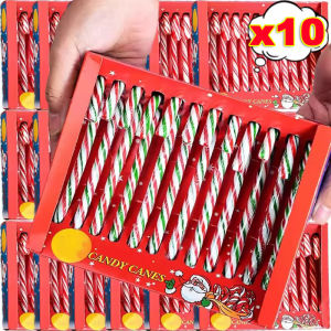 10Pcs Christmas Red Green White Candy Canes Tree Pendant New Year Decorations Plastic Candy Canes Christmas Gifts