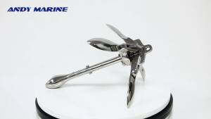 AndyMarine 316 Stainless Steel Folding Grapnel Boat Anchor Durable Boating Accessories 4 Claw Yacht Marine Accessories