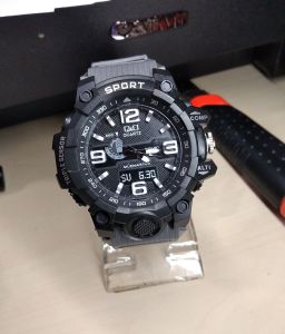 jam tangan sport tali karet warna abu abu jam tangan pria