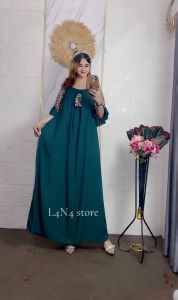 DASTER SUPER JUMBO TERBARU 2024 MOTIF POLOS KOMBINASI MACAN MIDI DRESS SUPER JUM BO LD 130-135 CM
