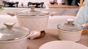 Numan Maja Series - Cookware Set / Panci Masak Marble Set Isi 4 New Produk