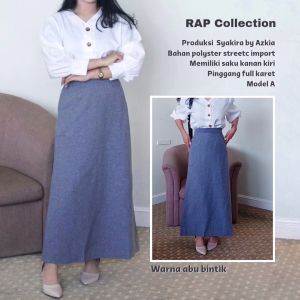 RAP collection - Rok A pinggang Full Karet Merek Syakira \\\"Abu bintik Hitam dll\\\"-Rok Syakira-Rok Kerja-Rok Kuliah-Rok Mayung