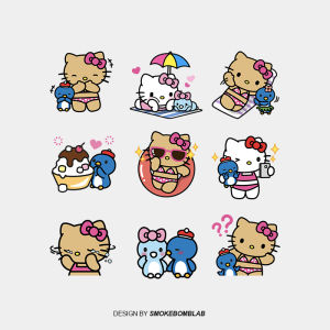 Adorable Kitty Tattoo Stickers for Girls Holiday Summer Black Leather Kitty Fun Cute Animal Pattern Home Decor Accessories