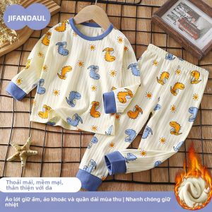 JIFANPAUL | Warm Cotton Sleepwear Set for Children Autumn Winter