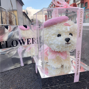Romantic Eternal Flower Maltese Dog Gift for Girlfriend Goddess Day High-End Practical Pet Floral Arrangement Wedding Proposal