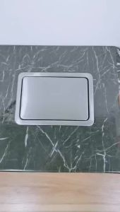 Stainless Steel Flap Flush Recessed Built-in Balance Swing Flap Lid Cover Trash Bin Garbage Can Kitchen Counter Top