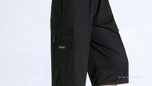 Mens Seven-Quarter Pants Summer Casual Shorts for Middle-Aged and Elderly Men Beach Pants Multi-Pocket Cargo Pants