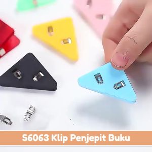 Bayar Di Tempat - Klip Penjepit Buku / Klip Sudut Kertas Akrilik / Paper Clip Segitiga Warna-Warni