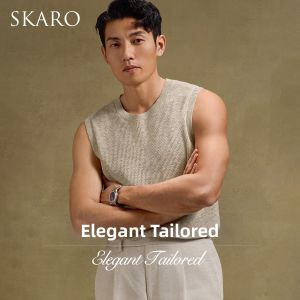 Cotton and Linen Blend Retro Sleeveless T-Shirt Round Neck