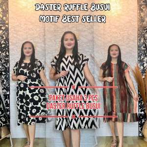 PAKET USAHA DASTER RUFFLE BUSUI 3 pcs MOTIF BEST SELLER