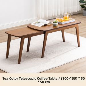 ZHUTING | Minimalist Real Wood Compact Extensible Living Room Tea Table