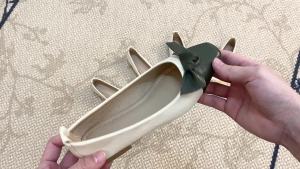 Màu Mới Phù Hợp Với Nơ Một Bàn Đạp Da Mềm Đế Mềm Đi Làm Miệng Nông Giày Đi Làm 118-6#