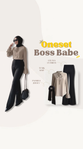 One 1Set Remaja Dewasa | Celana Cutbray Scuba Atasan Knit Top April Pasmina Jersey Kacamata | I29